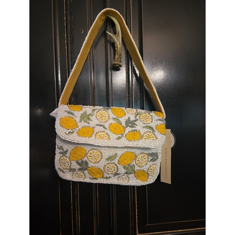 Beaded Studio 12 NWT Viral Lemon Bag India Hand Beaded, Summer,  Vacation, sudo